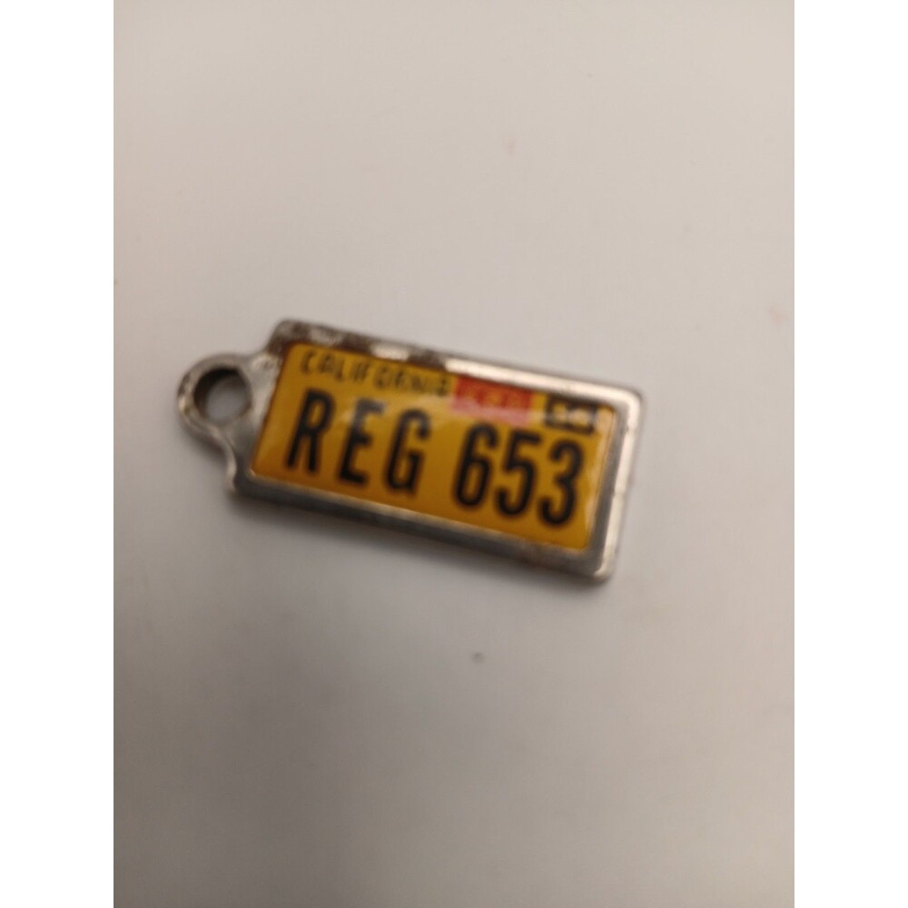 1956 California DAV Tag Keychain License Plate REG 653 Disabled American Veteran